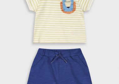 Σετ μπλούζα με βερμούδα για βρεφικό αγόρι (6 - 24 μηνών) | ΜΠΛΕ - Energiers - 